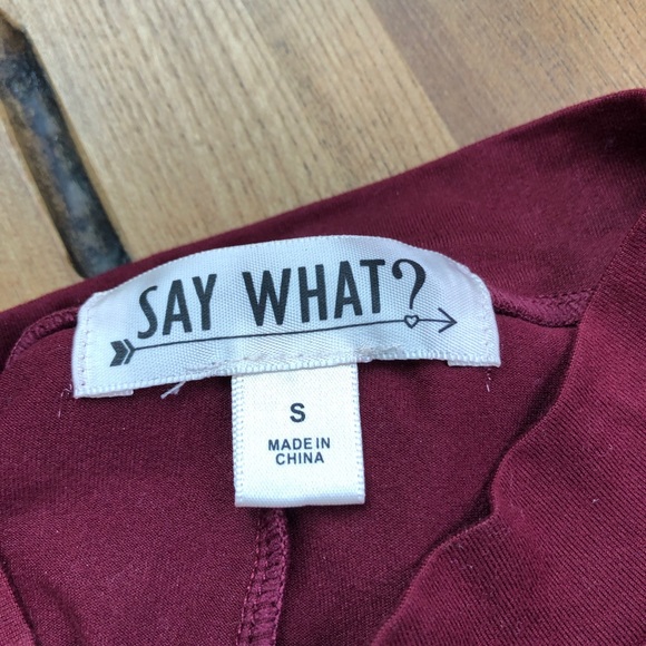 Say What? Body Con Rhinestone Maroon Sleeveless Mock-neck Dress - Picture 12 of 12